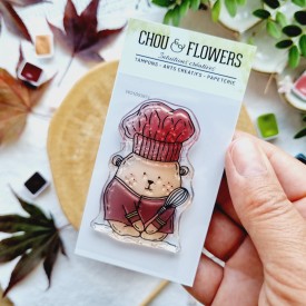 tampon clear doudou cuisinier pour le scrapbooking, la carterie et l'artjournal
