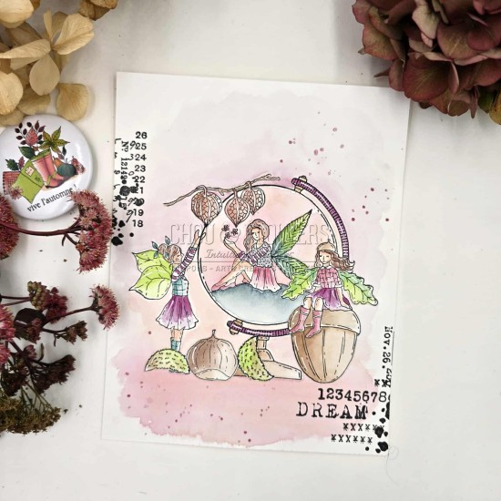 tampons clear le réveil de la collection L'Orée des bois pour les scrapbooking, l'artjournal et la carterie
