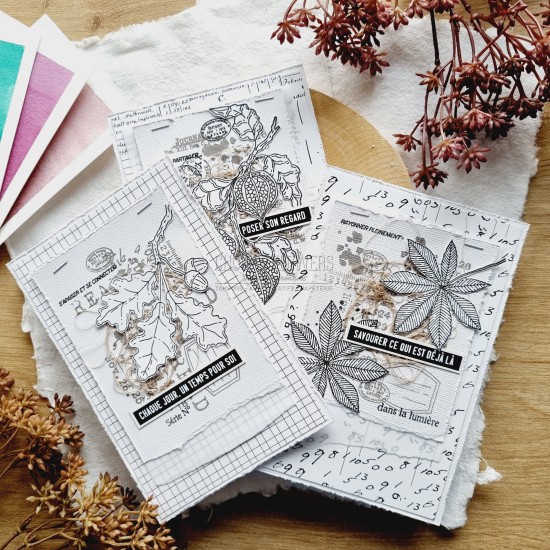 set de papiers Collection l'Orée des bois pour vos projets de scrapbooking, d'artjournal et de carterie
