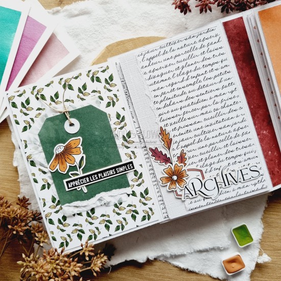 set de papiers Collection l'Orée des bois pour vos projets de scrapbooking, d'artjournal et de carterie