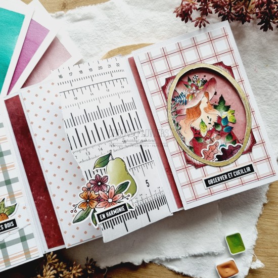set de papiers Collection l'Orée des bois pour vos projets de scrapbooking, d'artjournal et de carterie