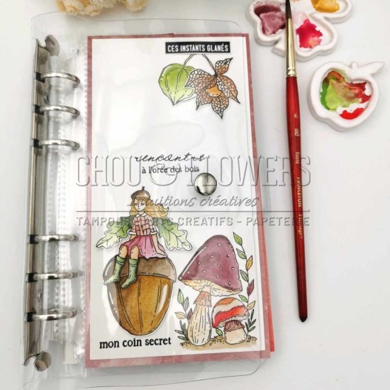 tampon clear mini champignons pour le scrapbooking, la carterie et l'artjournal