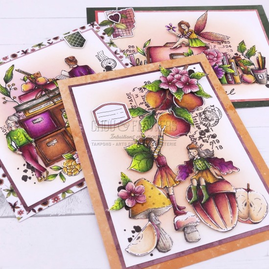 tampon clear mini champignons pour le scrapbooking, la carterie et l'artjournal