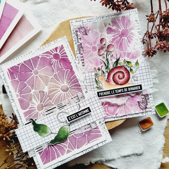 tampon clear escargot pour le scrapbooking, la carterie et l'artjournal