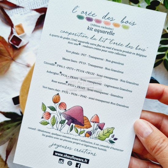 kit aquarelle en collaboration avec Isaro pour la collection L'orée des bois