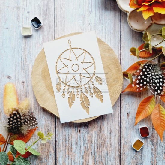 Pochoir attrape-rêve pour le scrapbooking et le mixed media