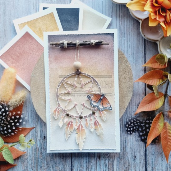 Pochoir attrape-rêve pour le scrapbooking et le mixed media
