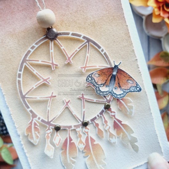 Pochoir attrape-rêve pour le scrapbooking et le mixed media