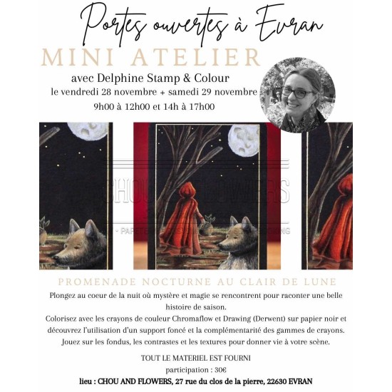 Atelier "Promenade nocturne au clair de lune" avec Delphine Stamp & Color
