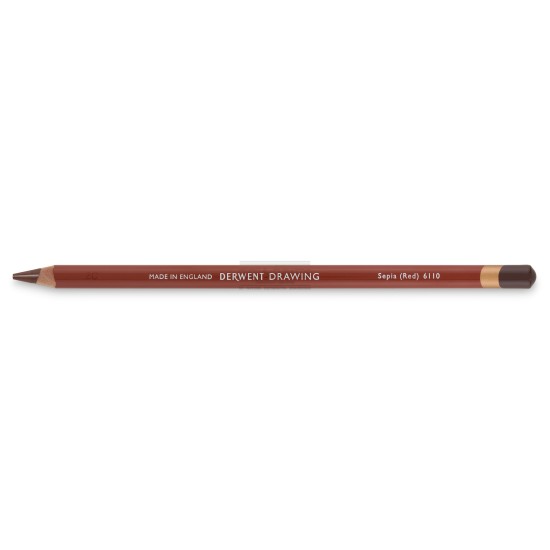 Crayon derwent drawing sepia red