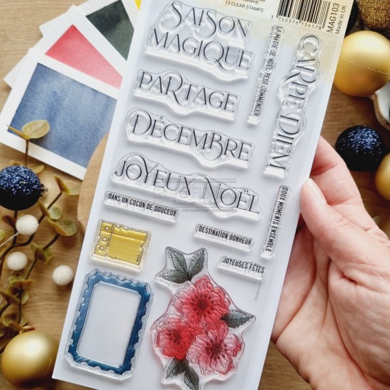 tampons clear Les mots noël pour les fêtes de Noël