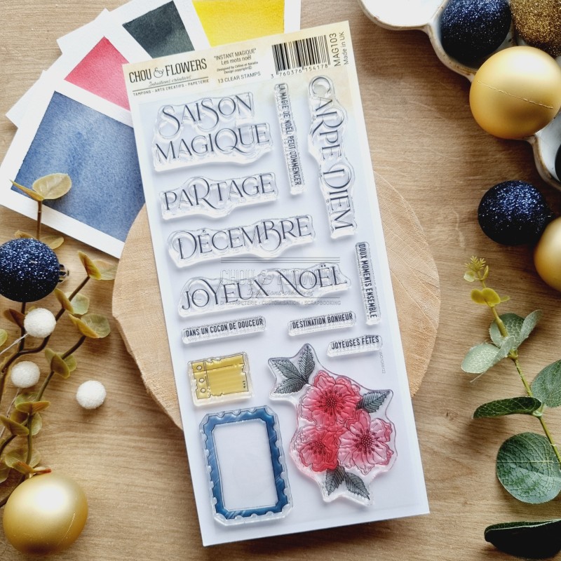 tampons clear Les mots noël pour les fêtes de Noël
