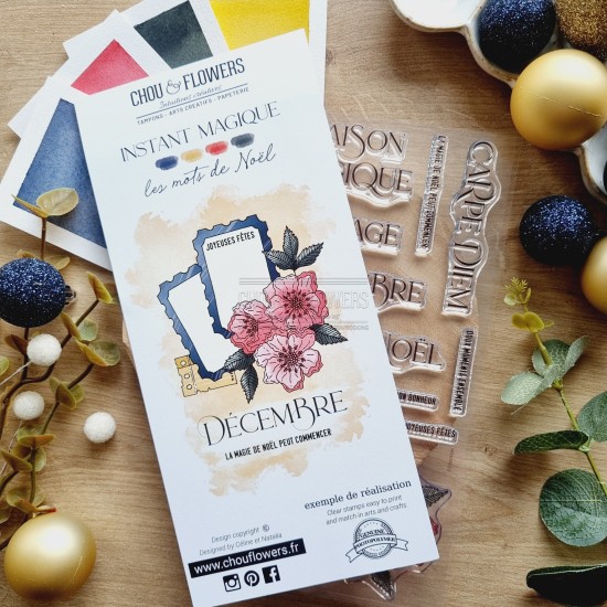 tampons clear Les mots noël pour les fêtes de Noël