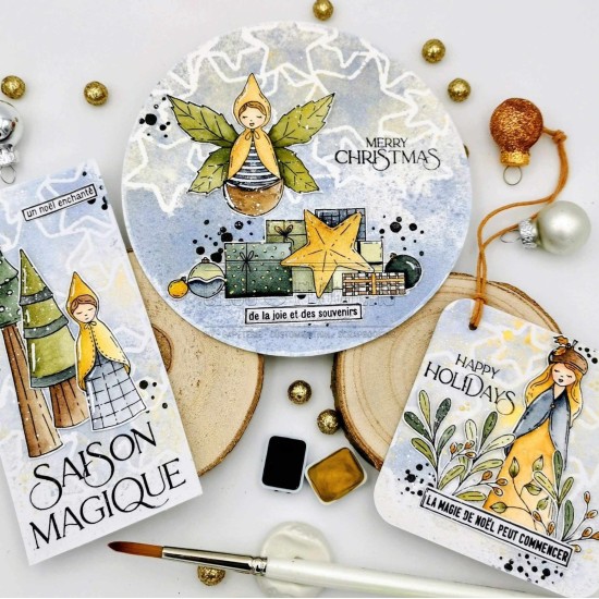 tampons clear Les mots noël pour les fêtes de Noël