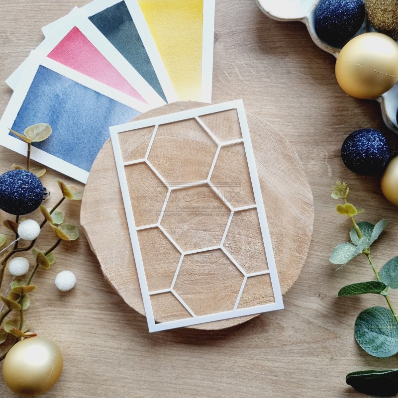 Pochoir hexagones pour le scrapbooking, la carterie et le mixed media