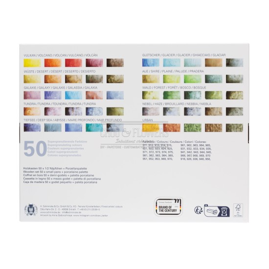coffret 50 demi-godets aquarelle extra-fine Horadam Schmincke super granuleuse