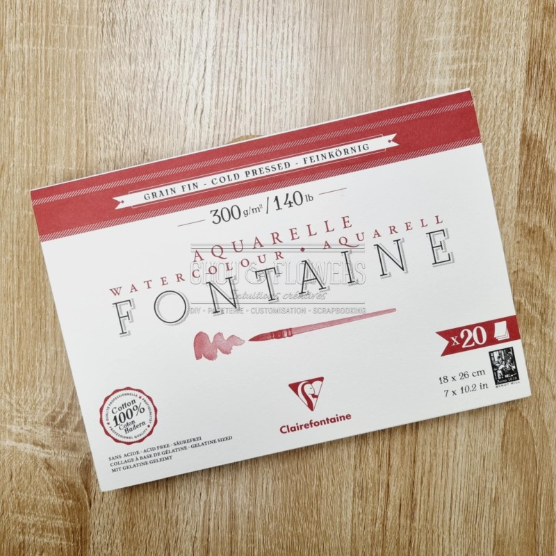bloc aquarelle 100% coton fontaine