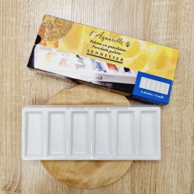 palette en porcelaine rectangulaire pour l'aquarelle