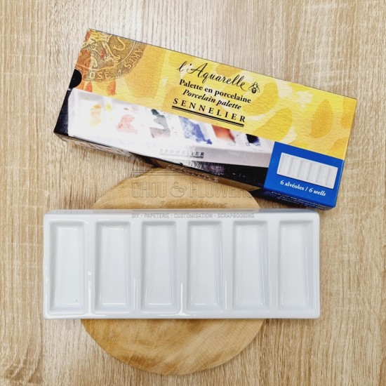palette en porcelaine rectangulaire pour l'aquarelle