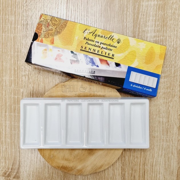 palette en porcelaine rectangulaire pour l'aquarelle