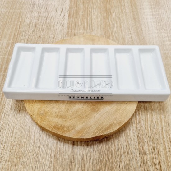 palette en porcelaine rectangulaire pour l'aquarelle