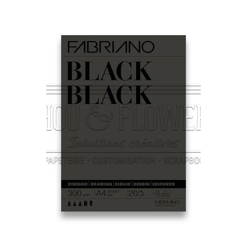 bloc black black de Fabriano 21x29.7 cm