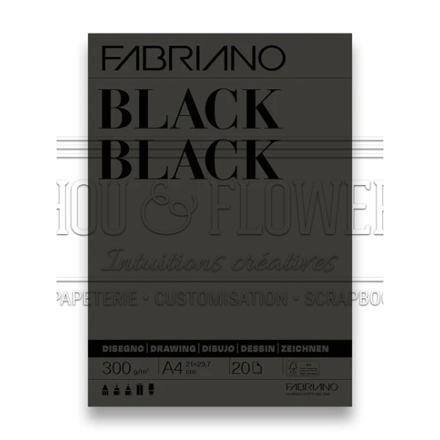 bloc black black de Fabriano 21x29.7 cm