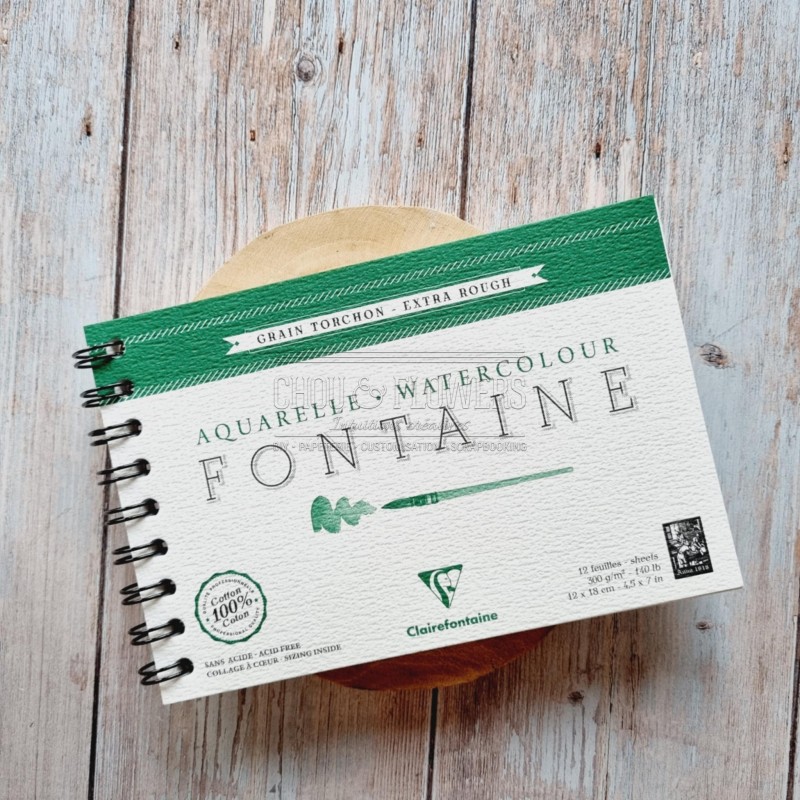 carnet spirales 12 feuilles grain torchon 300g 100% coton