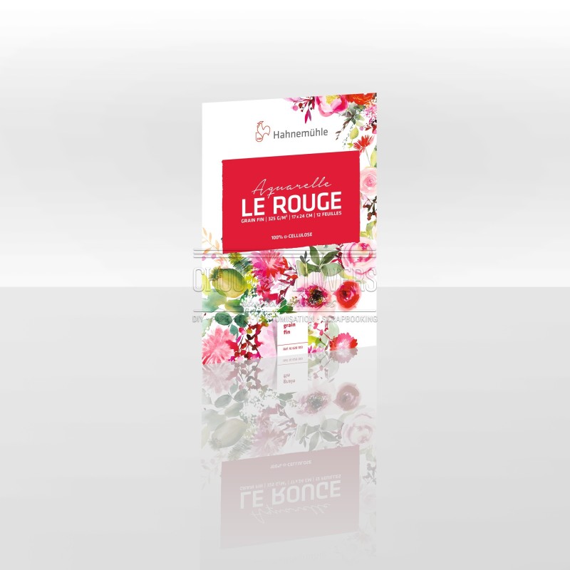 bloc collé 4 côtés le rouge d'hahnemuhle