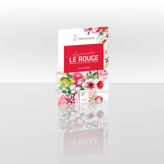 bloc collé 4 côtés le rouge d'hahnemuhle