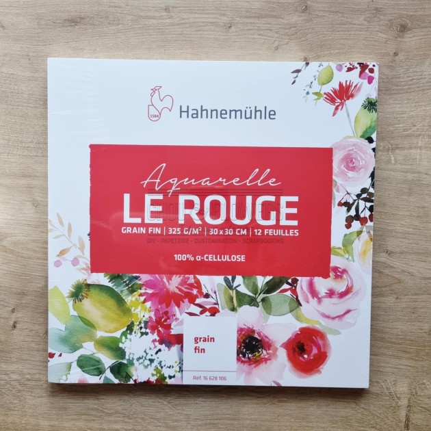 bloc collé 4 côtés le rouge d'hahnemuhle