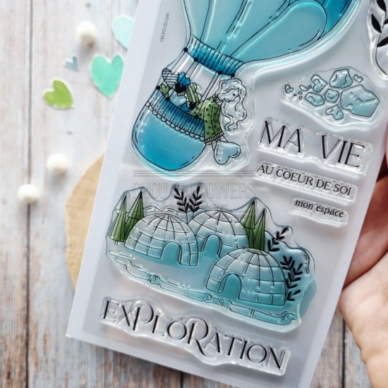 clear coeur montgolfière de la capsule coeur givré