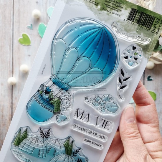 clear coeur montgolfière de la capsule coeur givré