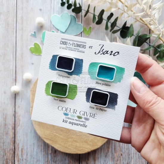 kit aquarelle Coeur givré