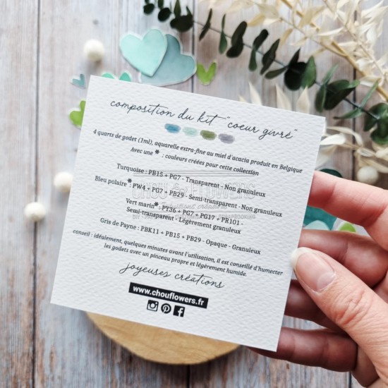 kit aquarelle Coeur givré