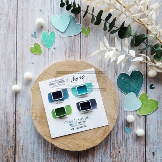 kit aquarelle Coeur givré