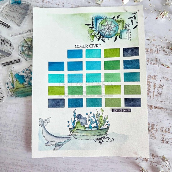 kit aquarelle Coeur givré