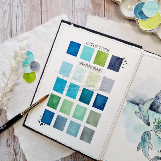 kit aquarelle Coeur givré