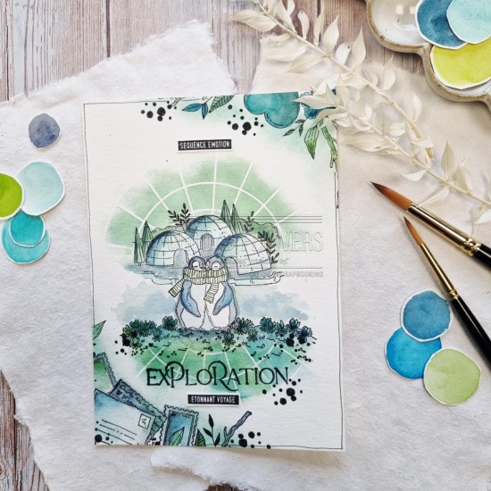 pochoir Rose des vents de la capsule coeur givré