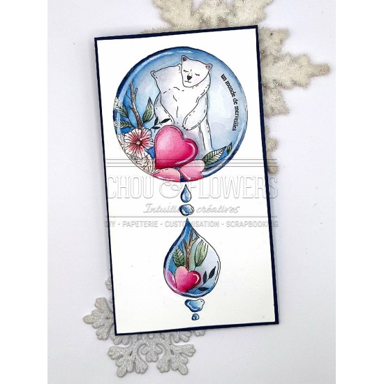 clear Goutte givrée de la capsule coeur givré