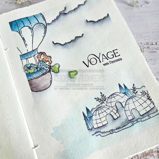 clear coeur montgolfière de la capsule coeur givré