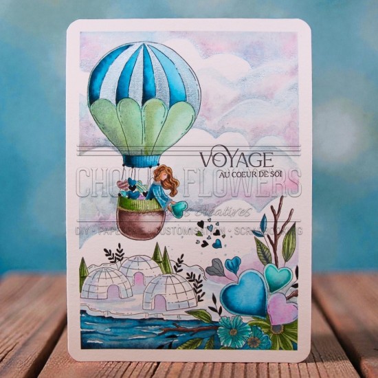 clear coeur montgolfière de la capsule coeur givré