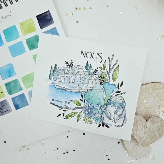 clear coeur montgolfière de la capsule coeur givré