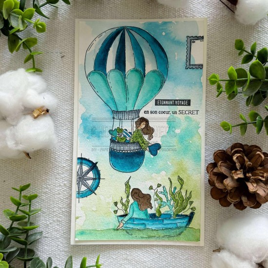 clear coeur montgolfière de la capsule coeur givré