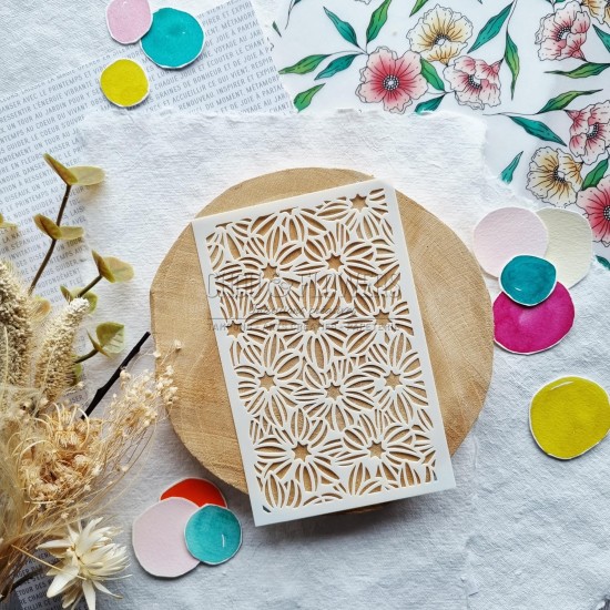 Pochoir blooming Chou & Flowers