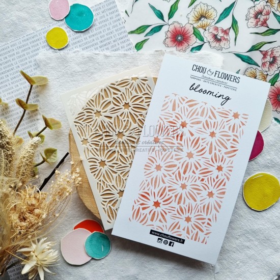 Pochoir blooming Chou & Flowers