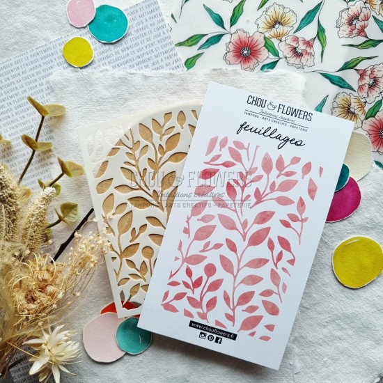 Pochoir feuillage Chou & Flowers