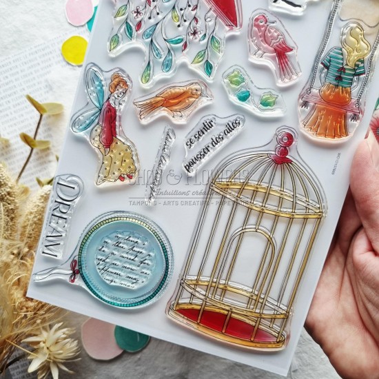 tampon clear La cage de Chou & Flowers