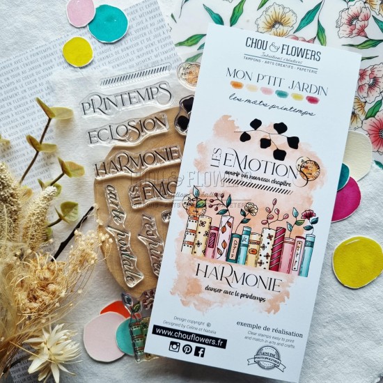 tampon clear les mots printemps de Chou & Flowers