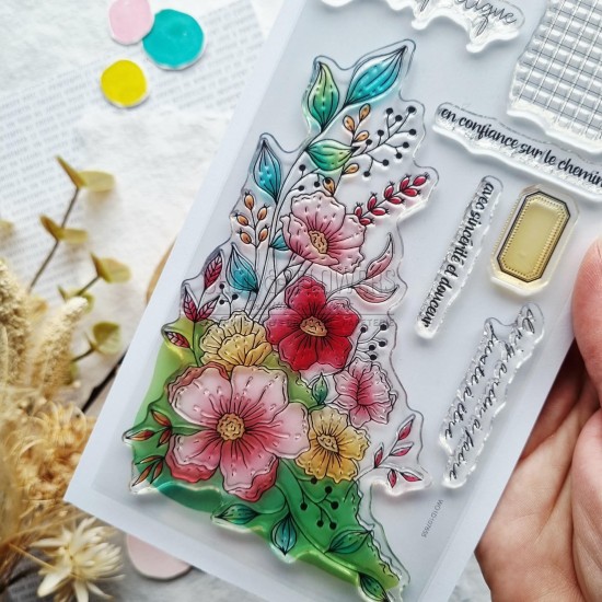tampon clear jardin poétique de Chou & Flowers